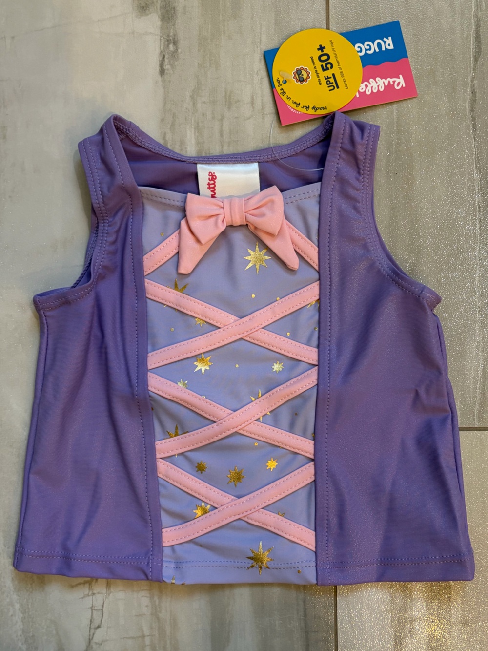 NWT RuffleButts Purple Shimmer Princess Dress-Up Active Tank Top Girls 2T
